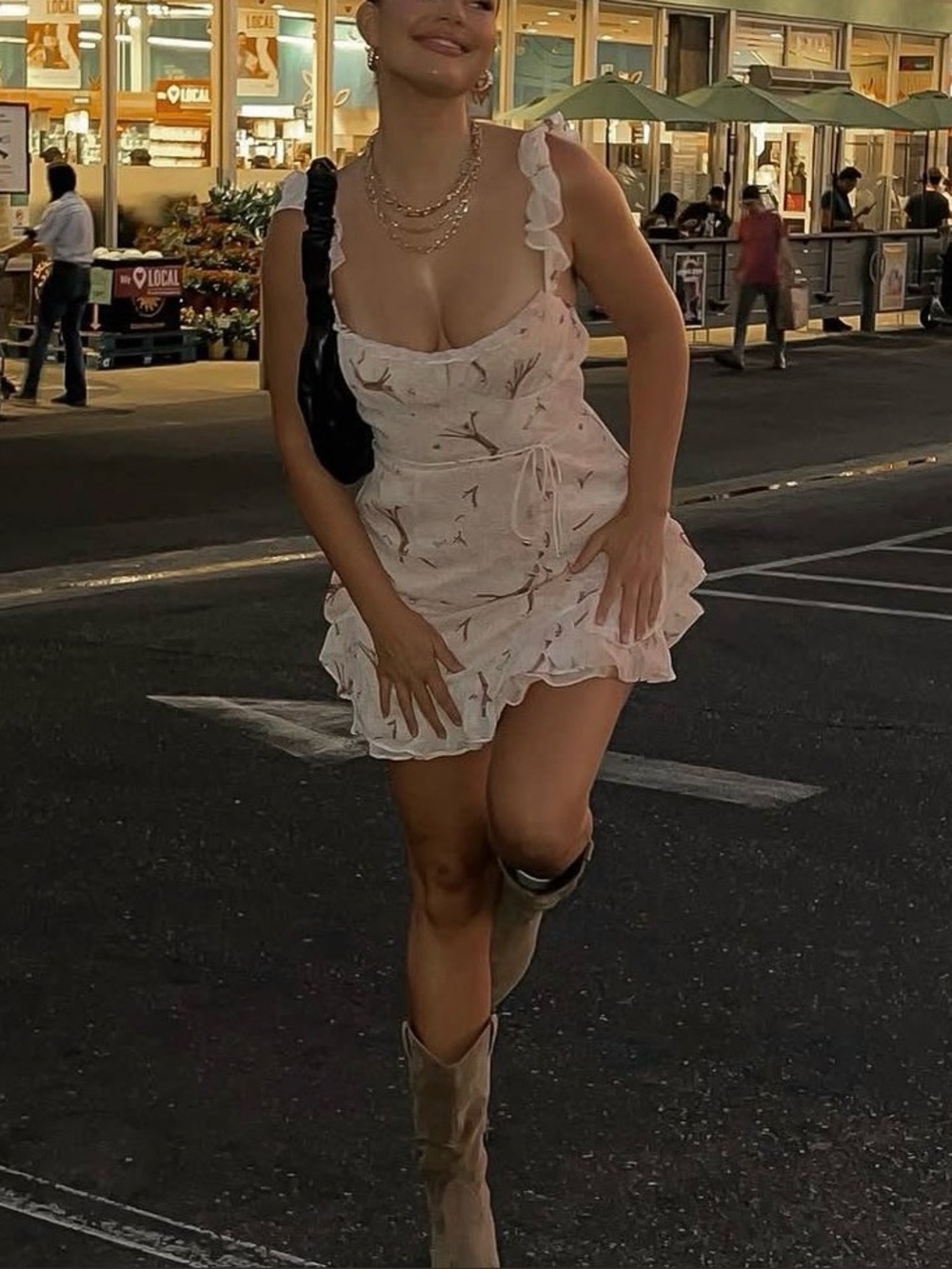 Women's Ruffled Pink Dress